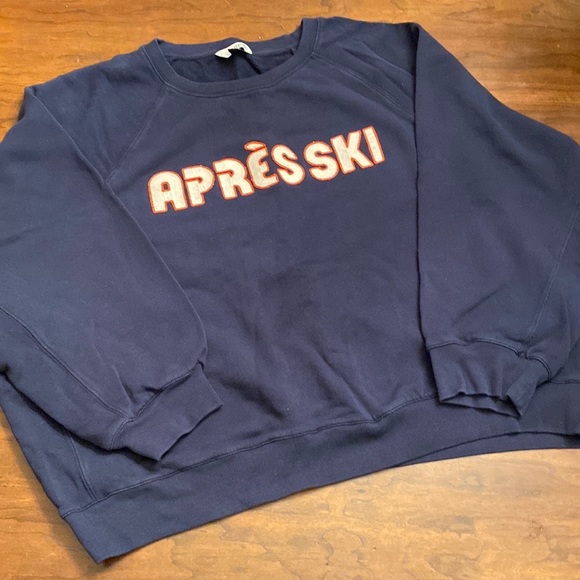 ⚓️J.Crew Apres Ski Navy Crewneck Sweatshirt 3X - Picture 3 of 6